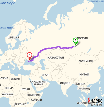 Маршрут из Симферополя в Ачинска