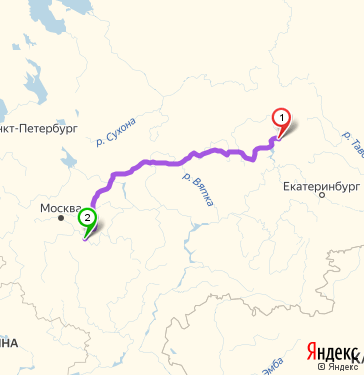 Маршрут из Березников в Рязань