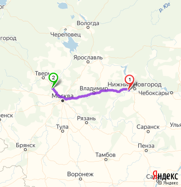 Маршрут из Дзержинска в Клин