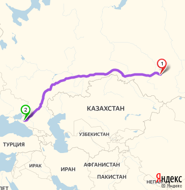 Маршрут из Кемерова в Краснодар