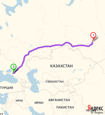 Маршрут из Томска в Краснодар