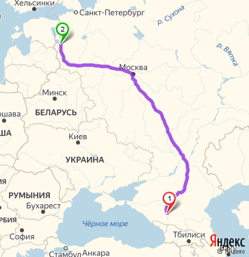 Маршрут из Черкесска в Пскова