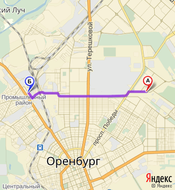 Маршрут по Оренбургу