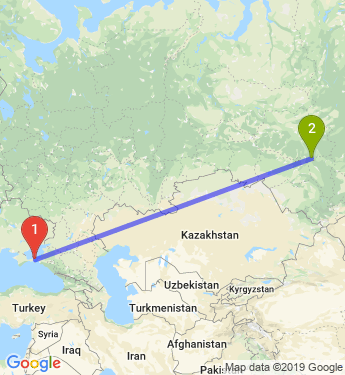 Маршрут из Керчи в Томск