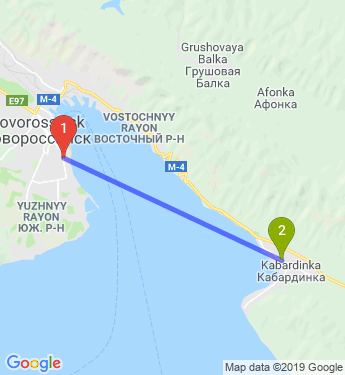 Маршрут из Новороссийска в Кабардинку