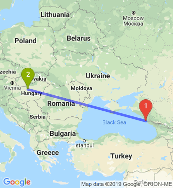 Маршрут из Сочи в Будапешта