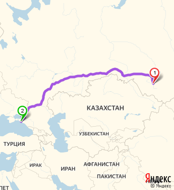 Маршрут из Барнаула в Новороссийск