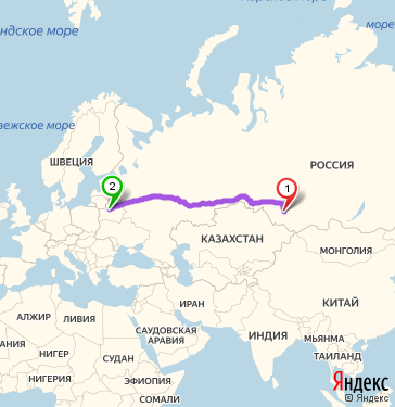 Маршрут из Барнаула в Минск