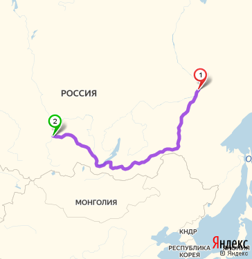 Маршрут из Якутска в Красноярск