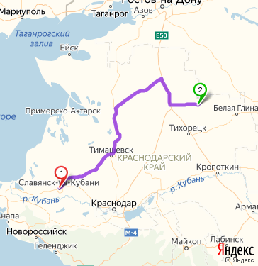 Карта славянска на кубани