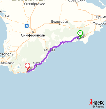 Севастополь судак карта