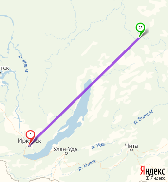 Маршрут из Иркутска в Бодайбо