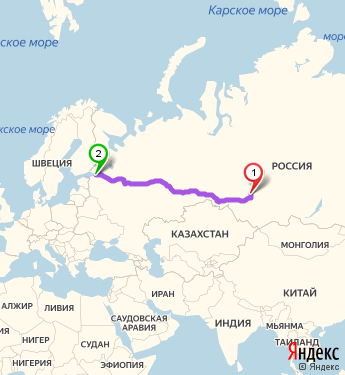 Маршрут из Томска в Санкт-Петербург