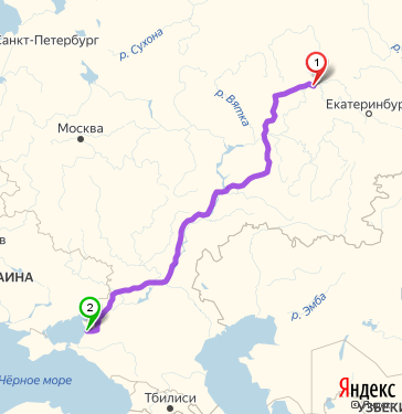 Маршрут из Перми в Приморско-Ахтарска