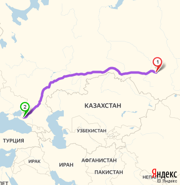 Маршрут из Кемерова в Краснодар