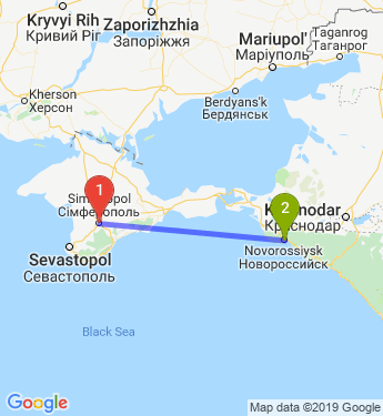 Маршрут из Симферополя в Новороссийск