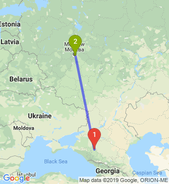 Маршрут из Армавира в Москву