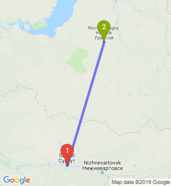 Ноябрьск нижневартовск карта