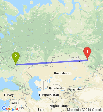 Маршрут из Шарчина в Рогачевка