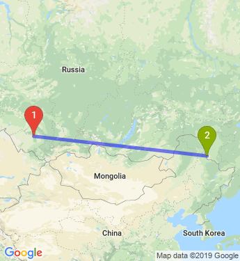 Маршрут из Барнаула в Благовещенск