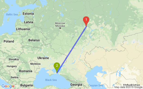 Маршрут из Чебоксар в Керчь