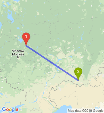 Маршрут из Ярославля в Оренбург