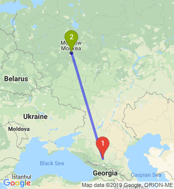 Маршрут из Пятигорска в Москву