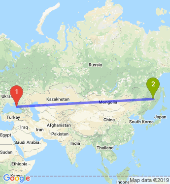 Маршрут из Новороссийска в Хабаровск