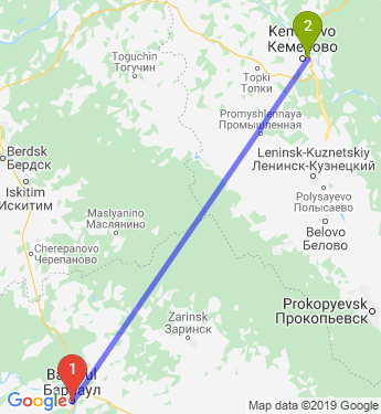 Маршрут из Барнаула в Кемерово