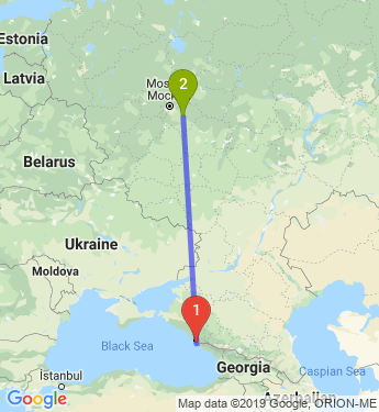 Маршрут из Сочи в Воскресенск