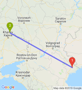 Маршрут из Астрахани в Белгород