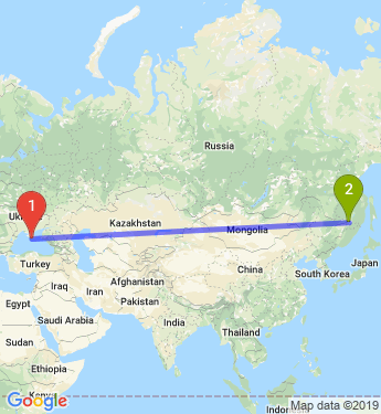 Маршрут из Симферополя в Хабаровск