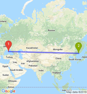 Маршрут из Симферополя в Владивосток