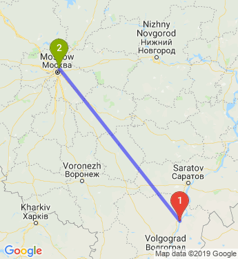 Маршрут из Камышина в Мытищи