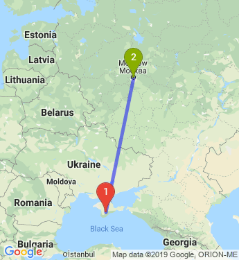 Маршрут из Симферополя в Москву