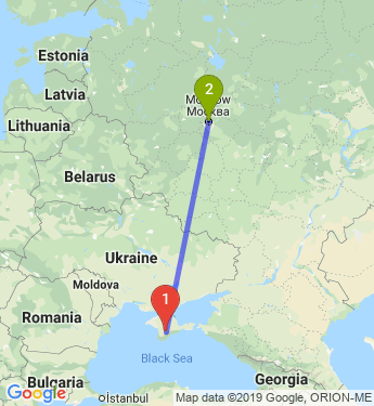 Маршрут из Симферополя в Москву