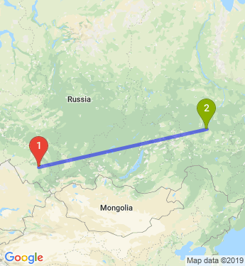Маршрут из Барнаула в Алдан