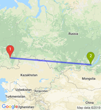 Маршрут из Уфы в Иркутск