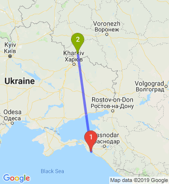 Маршрут из Новороссийска в Белгород