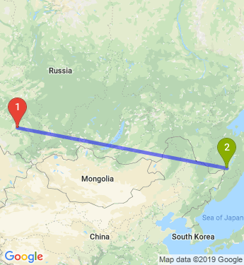 Маршрут из Бердска в Хабаровск