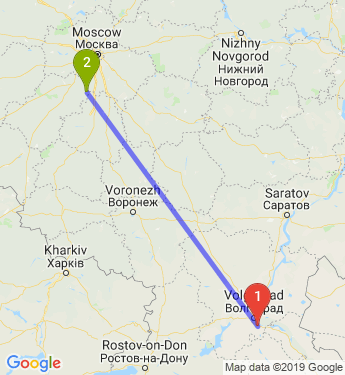 Маршрут из Волгограда в Некрасово