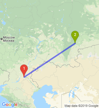 Маршрут из Волгограда в Миасс
