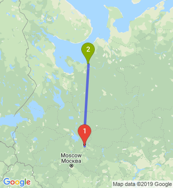 Маршрут из Ярославля в Вологду