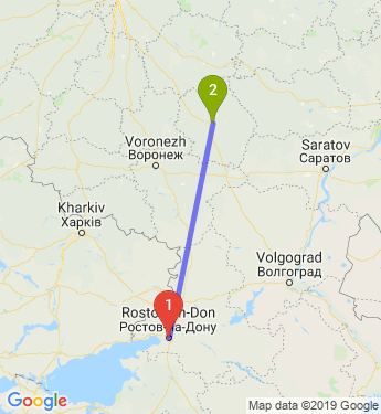 Ростов на дону на тамбов карта
