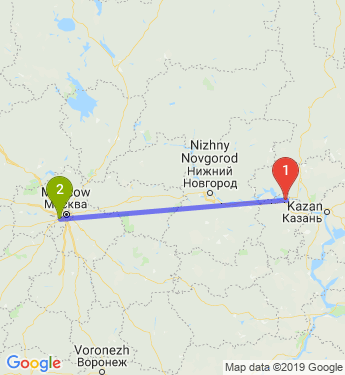 Маршрут из Чебоксар в Москву