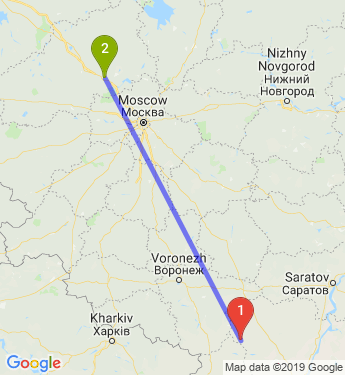 Маршрут из Рябовского в Тверь