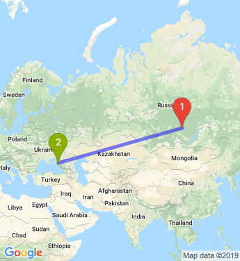 Маршрут из Братска в Краснодар