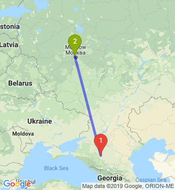 Маршрут из Ставрополя в Химки