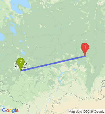 Маршрут из Перми в Москву