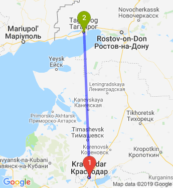 Москва ейск расстояние на машине
